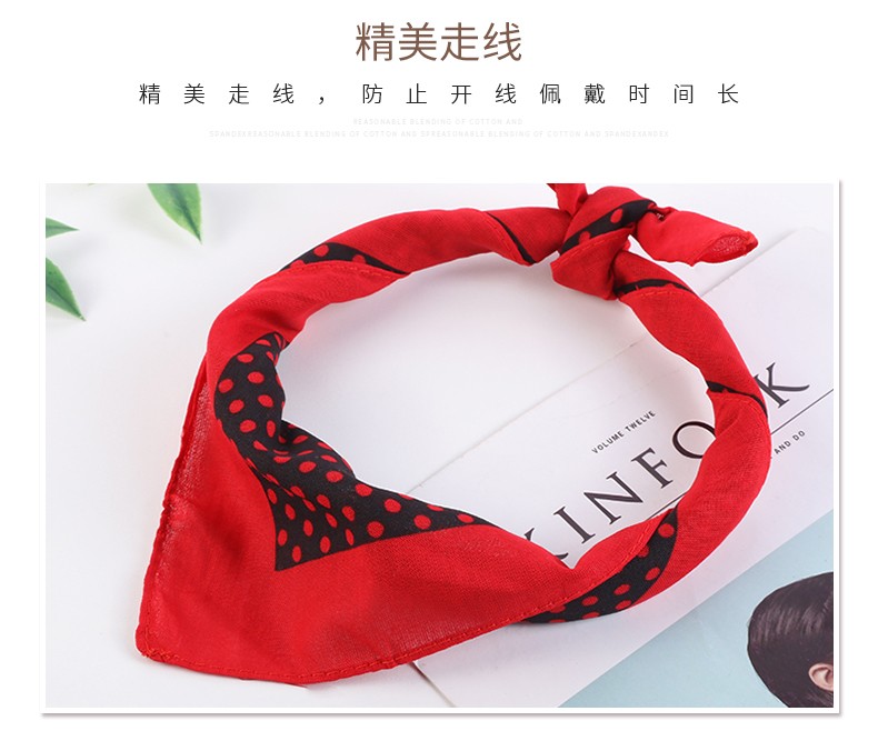 Hao Hao Headscarf Manufacturers Direct For Europe And The United States Men And Women Outdoor Sports Headscarf Hip-Hop All Cotton Polka Dot Small Square Wholesale Magic Headscarf Item Picture
