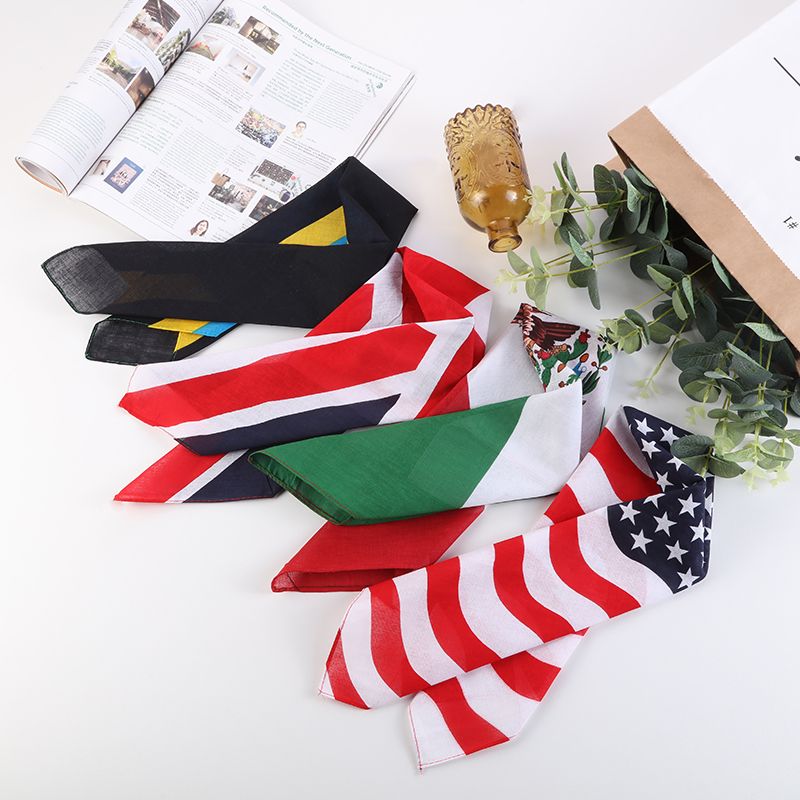 Hao Hao Headscarf Manufacturers Direct For Europe And America Men And Women Outdoor Sports Headscarf Hip-Hop Cotton Flag Square Wholesale Magic Headscarf Specification drawing