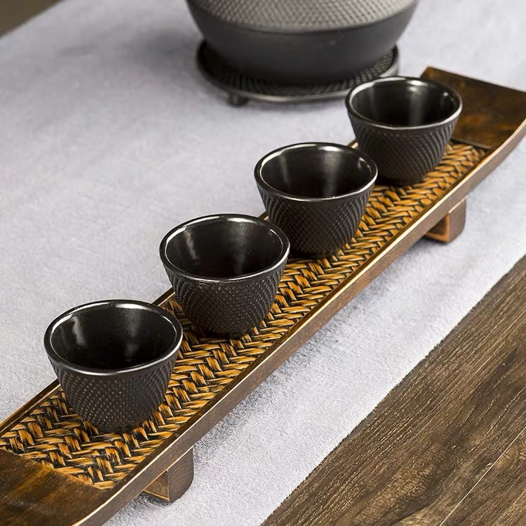 铁杯 日本铸铁茶杯复古杯子 铁的茶杯 南部铁壶杯铁杯垫 特价茶具白底实物图