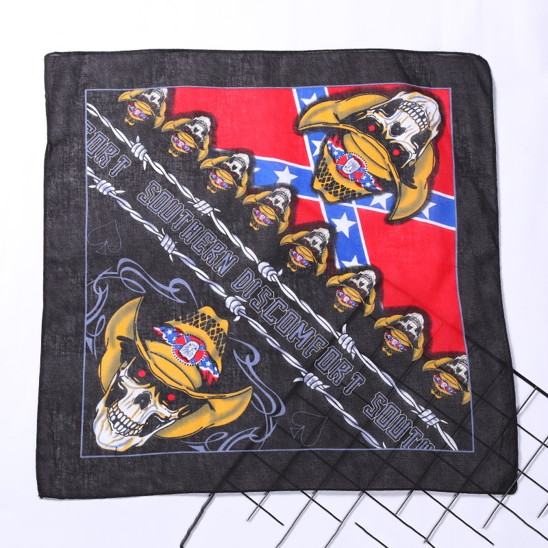 Hao Hao Headscarf Manufacturers Direct For Europe And The United States Men And Women Outdoor Sports Headscarf Hip-Hop All Cotton Halloween Ghost Head Small Square Wholesale Magic Headscarf full figure