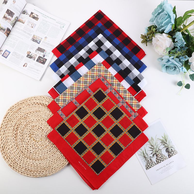 Hao Hao Headscarf Manufacturers Direct For Europe And The United States Men And Women Outdoor Sports Headscarf Hip-Hop Hip-Hop Cotton Checkered Small Square Wholesale Magic Headscarf details Picture