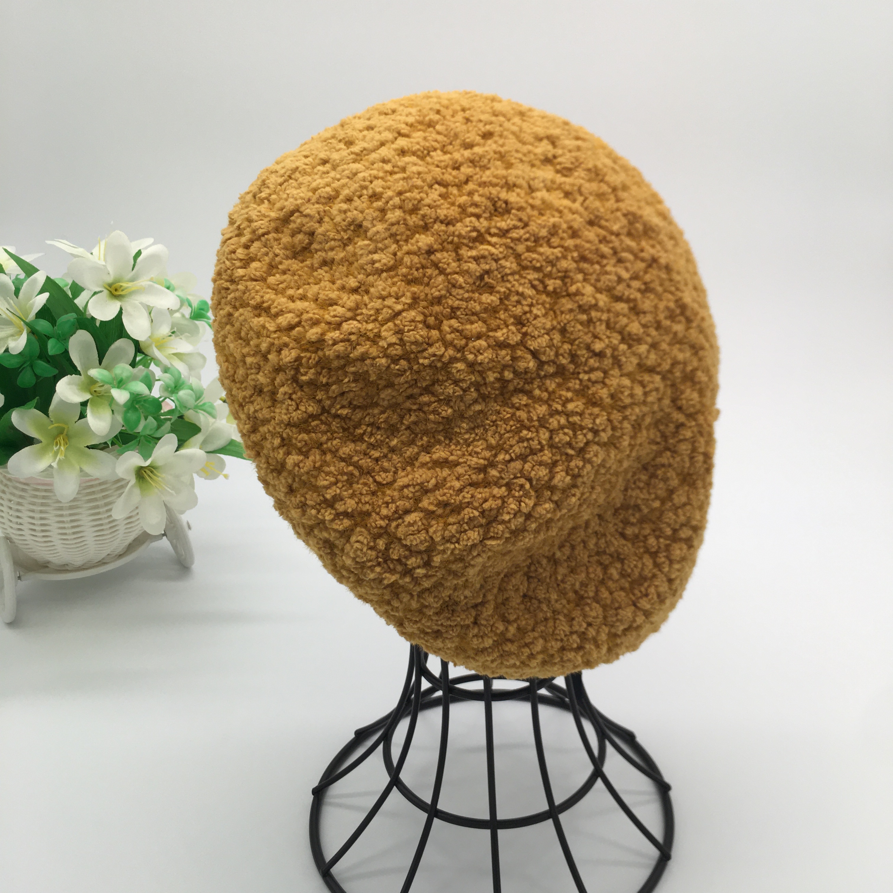 Lambskin beret, Korean style sweet and cute bud hat, retro artistic painter hat, fashionable and versatile autumn and winter hats for girls undefined