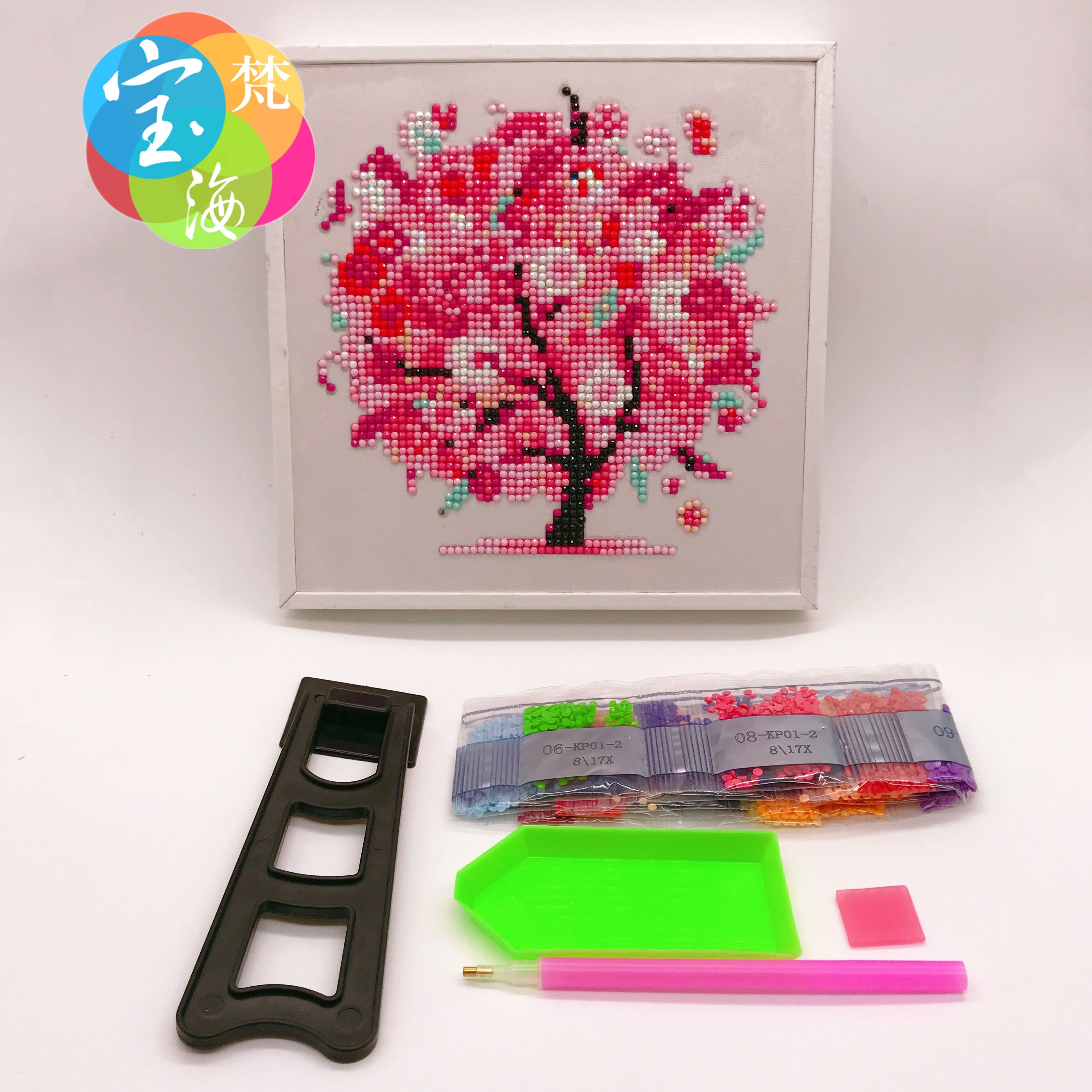 Children's pasted diamond painting DIY toy for students, 20×20CM, dot painting, non-full diamond, YSP219 details Picture