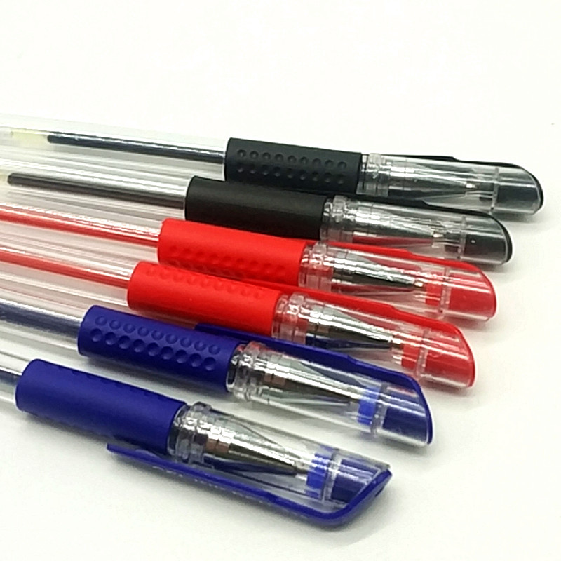 PVC袋装12支中性笔透明笔杆学生考试笔商务办公文具详情图3
