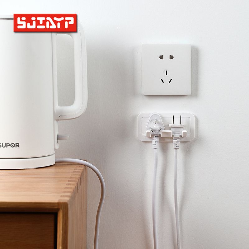 日本SJIAYP 多用途插头挂钩  卧室浴室收纳粘钩 电源线插头挂钩细节图