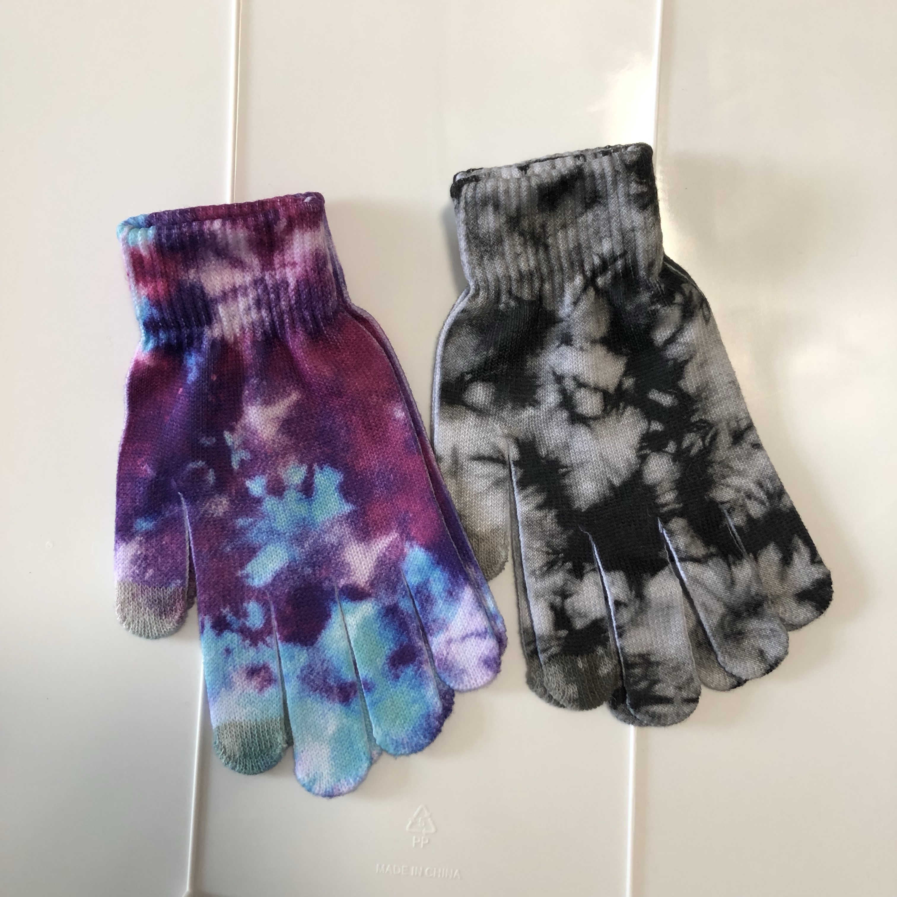 Tie Dye Printed Gloves Easy To Use Gloves Multi-Colored Gloves Practical Gloves 1 details Picture