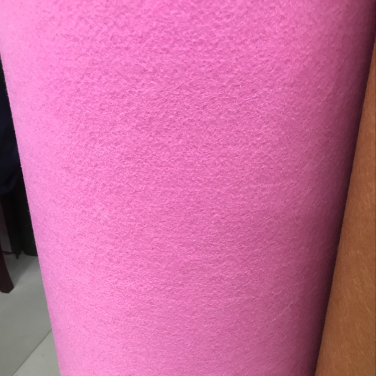 The felt fabric is pink