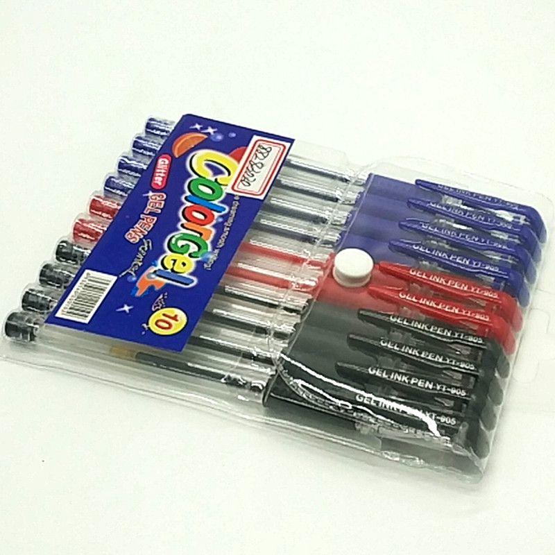 PVC袋装10支中性笔透明笔杆学生考试笔商务办公文具详情图5