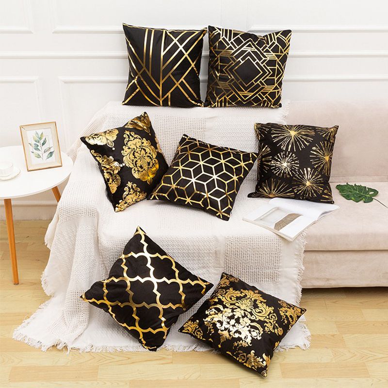 Hot gold pillow case custom amazon hot style home European classic sofa cushion cover hot gold waist pillow case