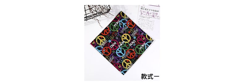 Hao Hao Headscarf Manufacturers Direct For Europe And The United States Men And Women Outdoor Sports Headscarf Hip-Hop Hip-Hop Cotton Peace Pattern Small Square Towel Wholesale Magic Headscarf Application Scenario