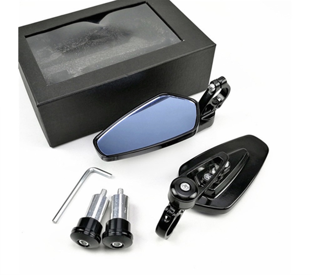 摩托车CNC手把后视镜 摩托车手把塞反光镜 倒后镜铝平面反光镜