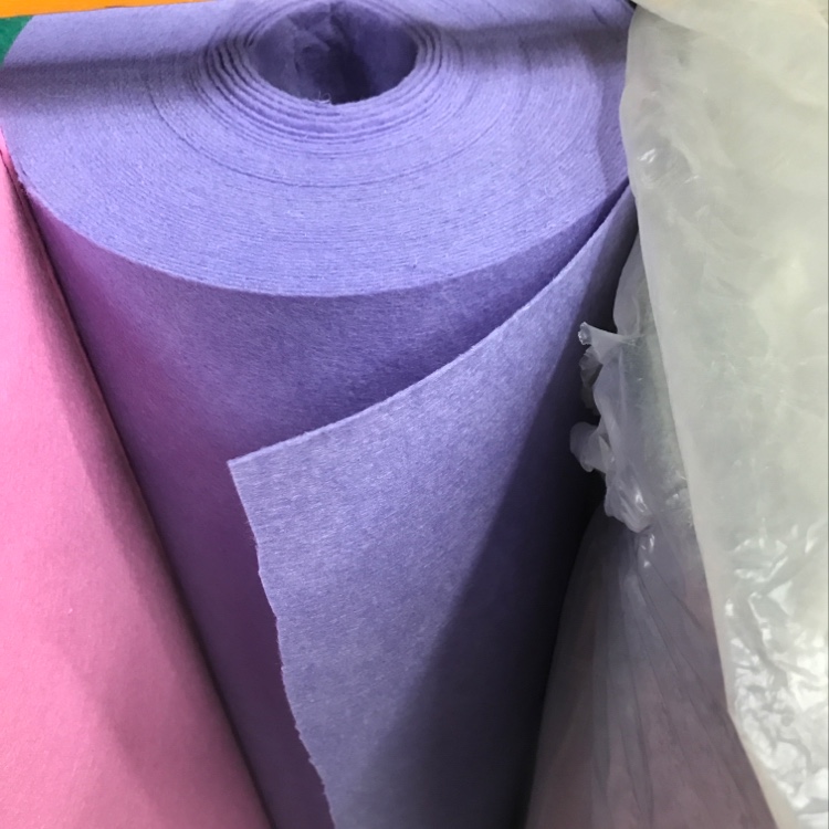 The felt fabric is light purple details Picture