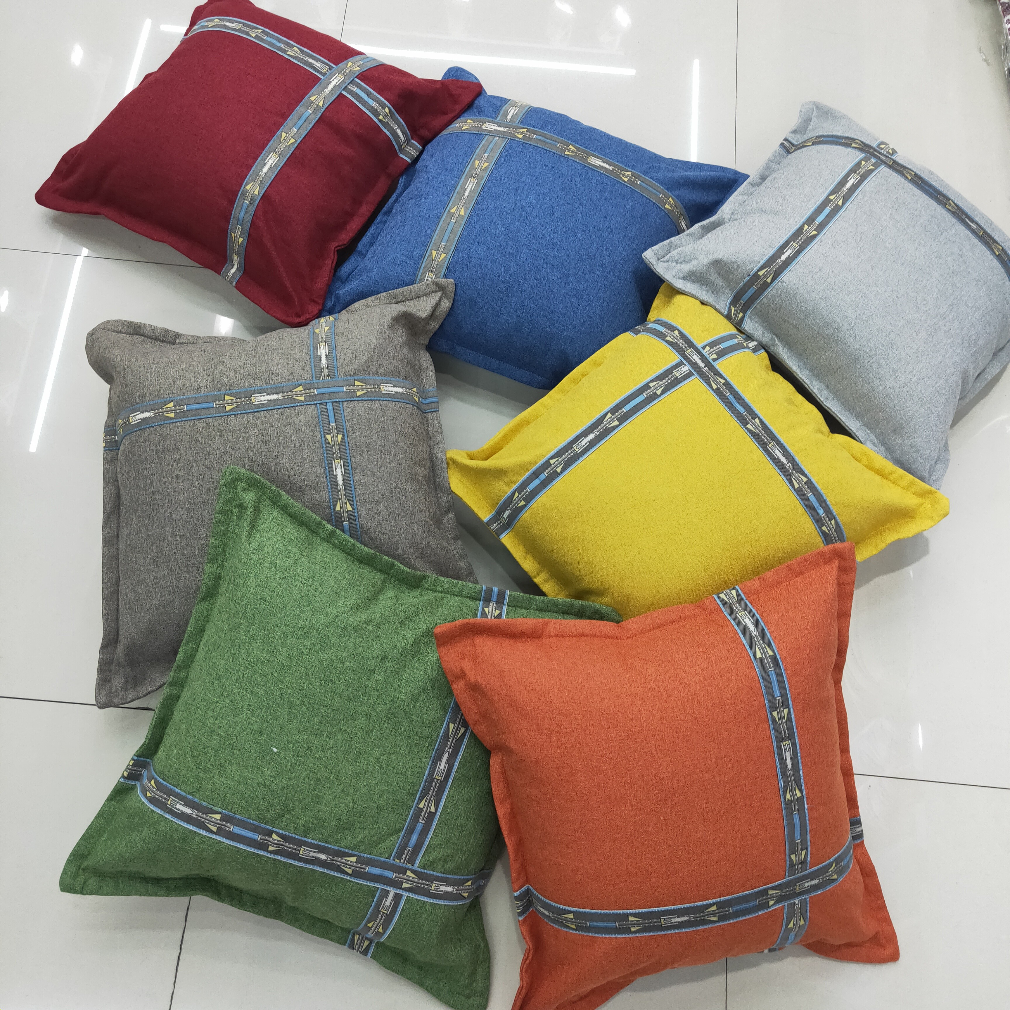 Linen British-style throw pillows, bedside sofa cushions, waist pillows, pillowcases, bed decorations, model room throw pillowcases detail image 1