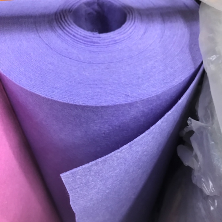 The felt fabric is light purple