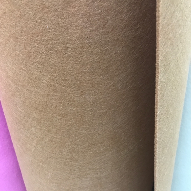 The felt fabric is coffee-colored