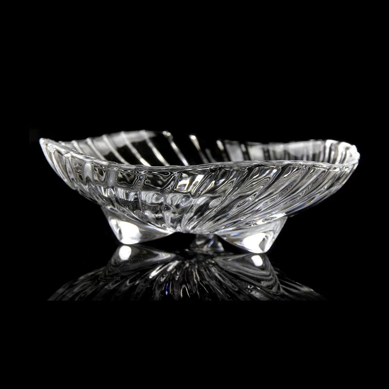 玉晶玻璃干果盘 欧式创意水果盘 条纹果盘 家居摆饰 YJP-7031-2产品图