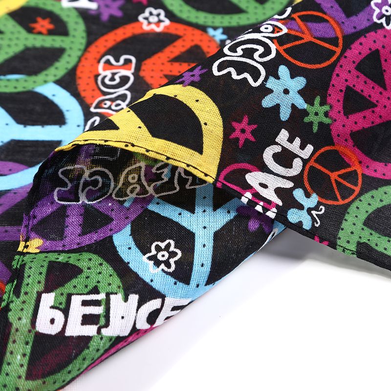 Hao Hao Headscarf Manufacturers Direct For Europe And The United States Men And Women Outdoor Sports Headscarf Hip-Hop Hip-Hop Cotton Peace Pattern Small Square Towel Wholesale Magic Headscarf details Picture