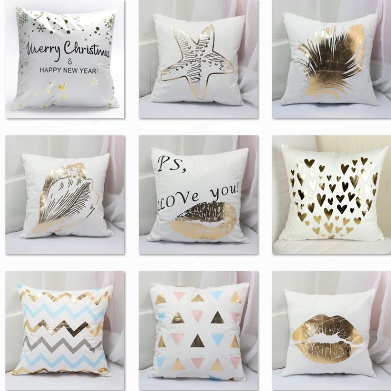 New short plush hot gold pillow cover contracted fashion living room sofa cushion cover manufacturers direct wholesale thumbnail