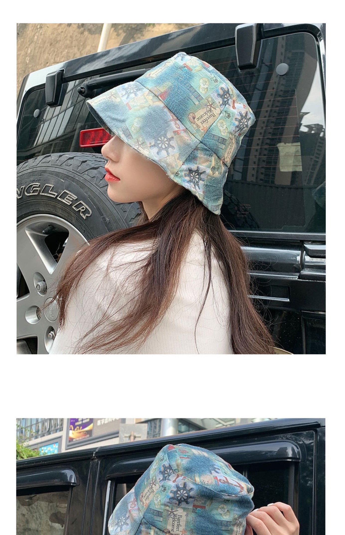 Sombrero de pescador estilo cowboy sombrero de mujer versión coreana sombrero de día cowboy protector solar de verano sombrero de sol visera sombrero de lavabo sombrero de cubo de marea detail image 2
