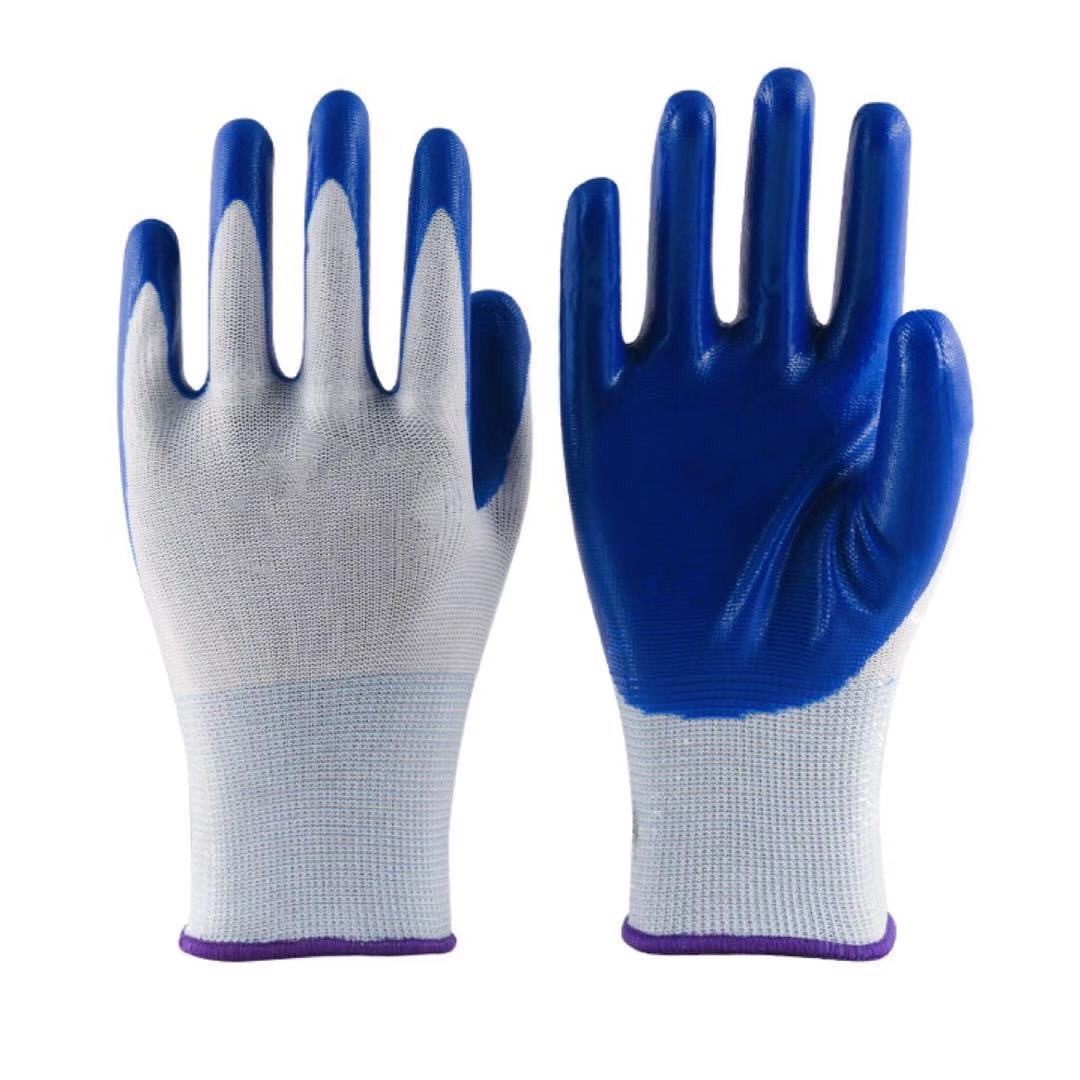 Dingqing gloves for labor protection, work handling, impregnated with adhesive tape, labor gloves, plastic anti-slip rubber-coated gloves, free shipping details Picture
