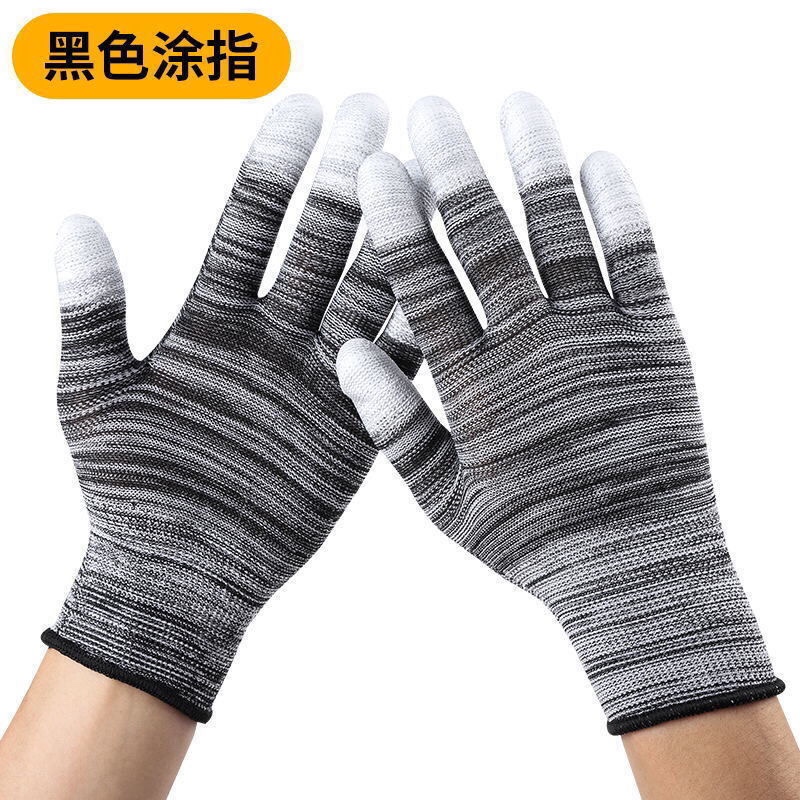 【正品12付装】薄款尼龙耐磨防滑PU涂掌涂指手套涂胶劳保工作手套详情图15