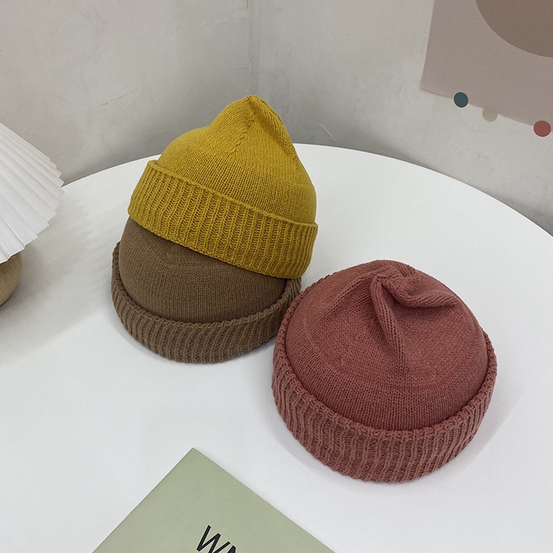 New Japanese-style knitted landlord hats for autumn and winter, couple's same style street hip-hop hats, warm melon rind hats available in multiple colors undefined