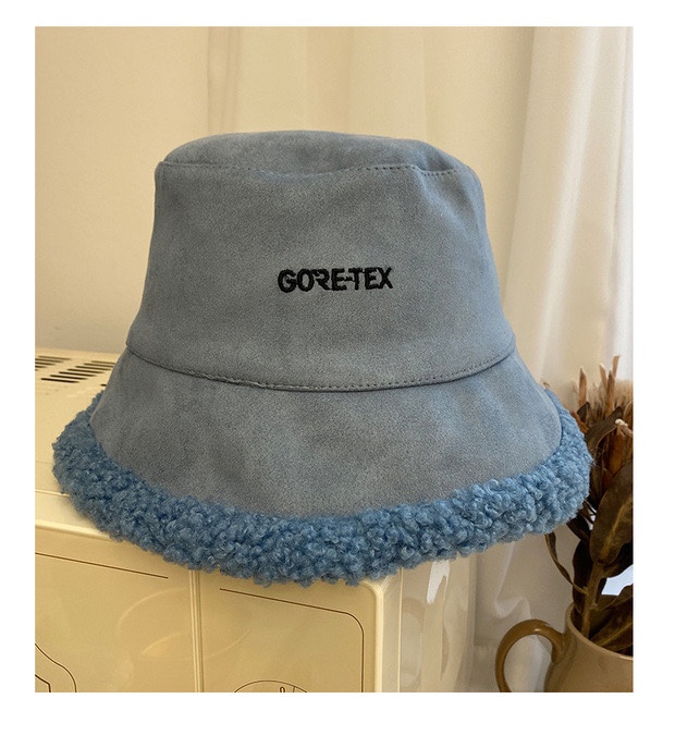 Korean trendy internet-famous sheepskin fisherman's hat, teddy plush sheepskin hat, children's autumn and winter Japanese-style fluffy basin hat, parent-child hat Item Picture