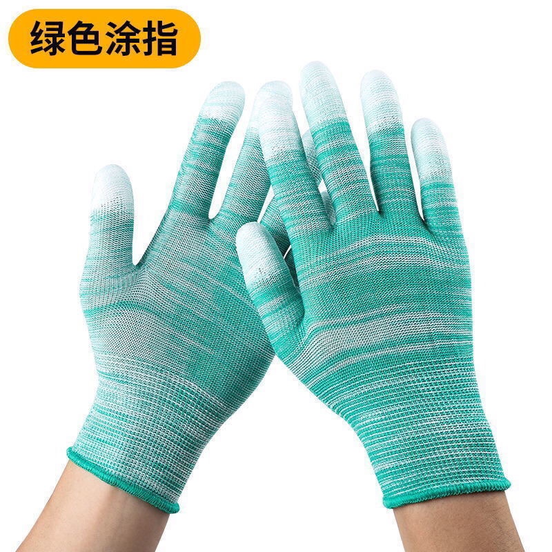 【正品12付装】薄款尼龙耐磨防滑PU涂掌涂指手套涂胶劳保工作手套详情图17