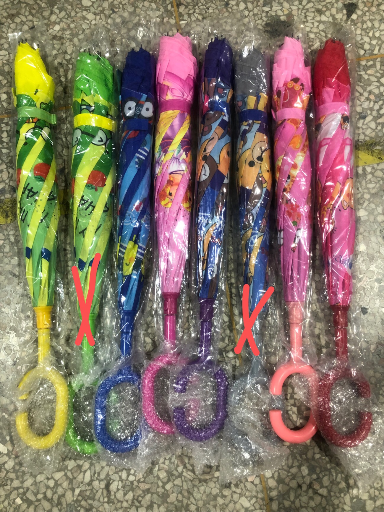 儿童反向伞彩色伞架细节图