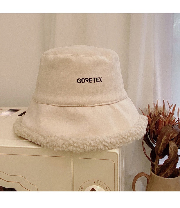 Korean trendy internet-famous sheepskin fisherman's hat, teddy plush sheepskin hat, children's autumn and winter Japanese-style fluffy basin hat, parent-child hat undefined