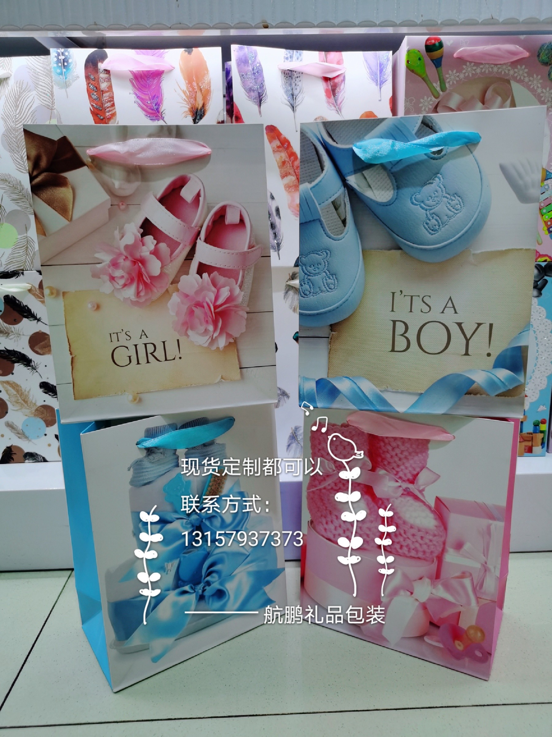 Cute baby girl tote bag, cartoon gift bag, baby full moon party return gift box, birthday gift packaging bag details Picture