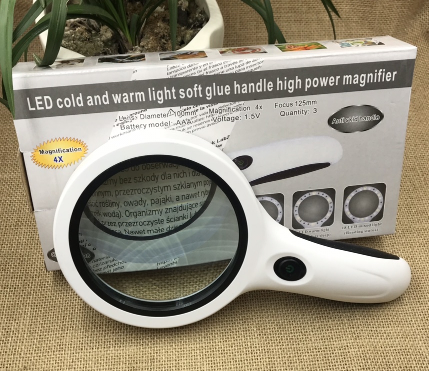 90.100.100mm high power Handheld high power reading magnifier 95090B
