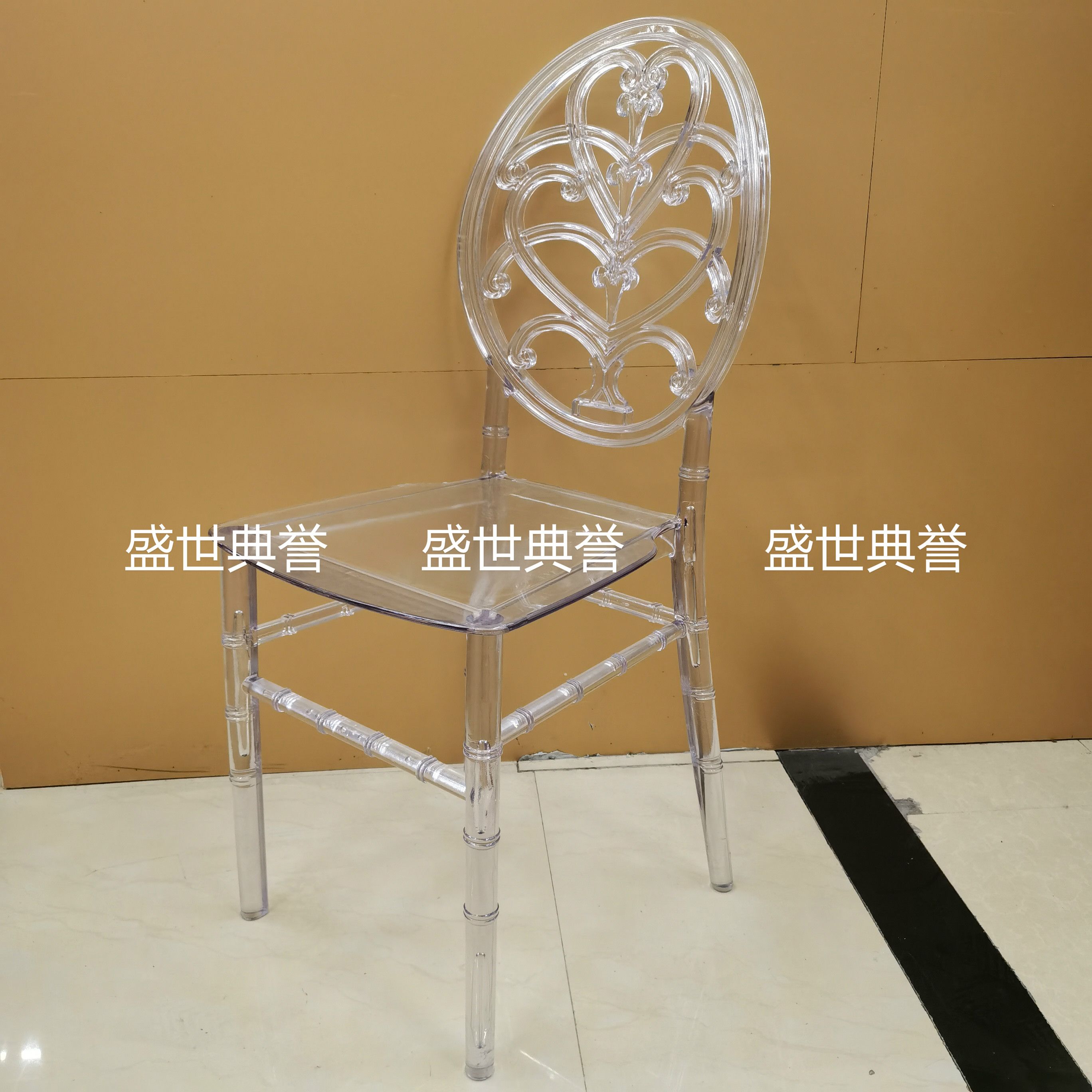 广州外贸户外透明竹节椅欧式婚礼亚克力椅子酒店宴会厅主题婚礼餐椅