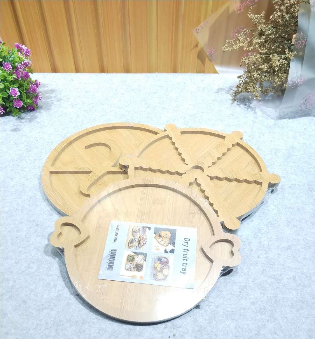 Jiehao Bamboo and Wood Factory Direct Sales 2020 New style density board fruit platters, European and American series, simple and elegant household fruit platters