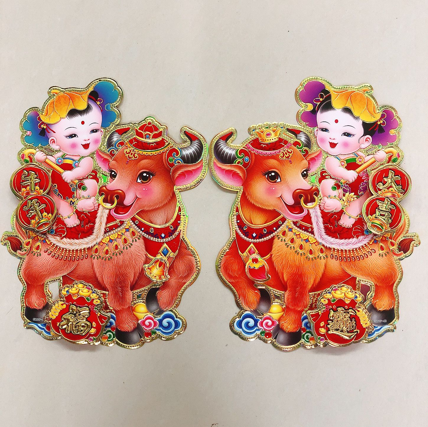 In the Spring Festival of 2020, a three-dimensional baby ox boy rides an ox to bring good luck