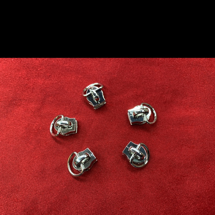 5# Nylon elephant nose bottom zinc alloy half dollar piece hanging white nickel plating pull head thumbnail