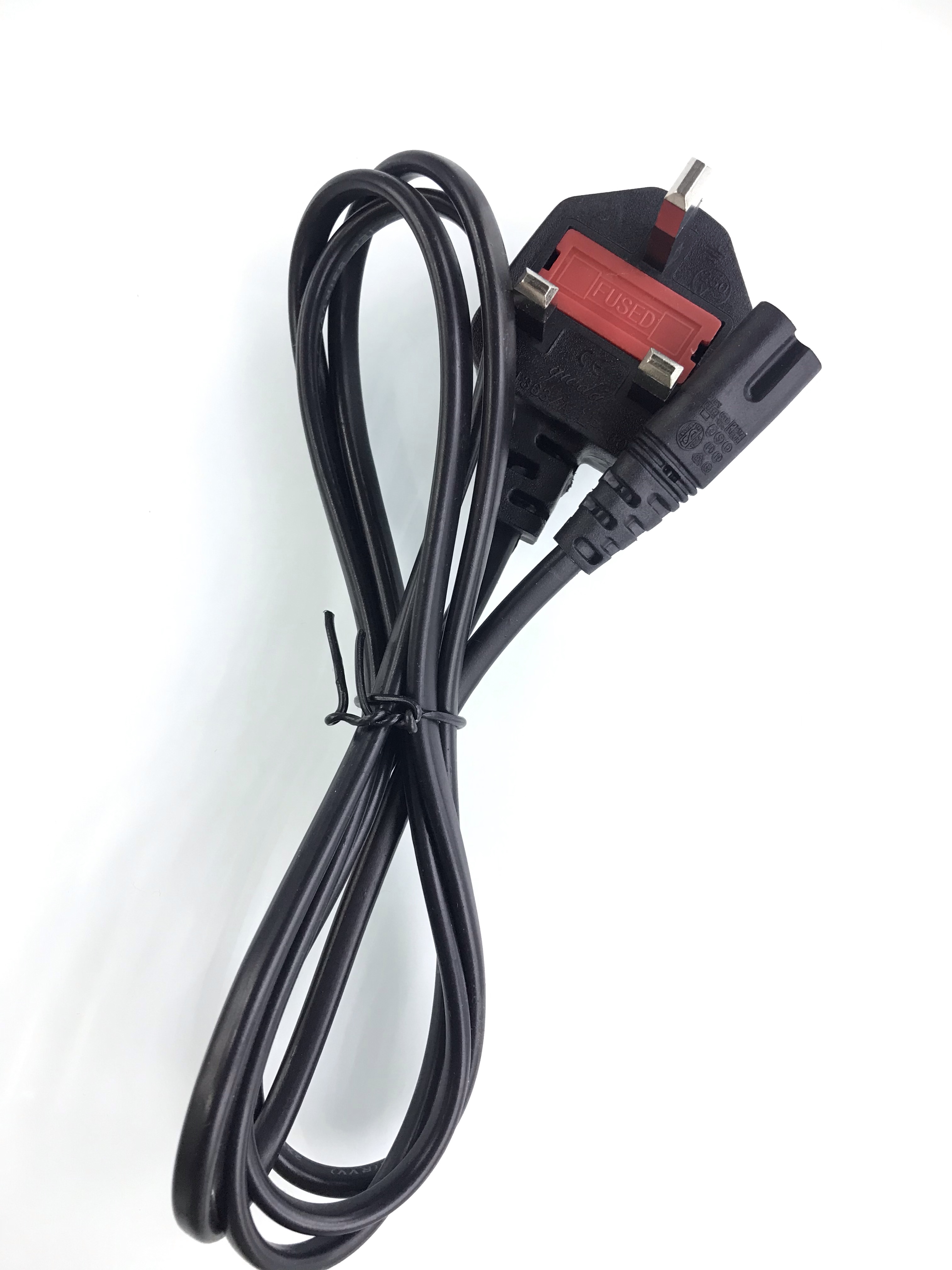 厂家直销1.5米英标8字尾电源线英规插头英式三插笔记本两孔电源线，英规八字尾电源线，AC线详情图1