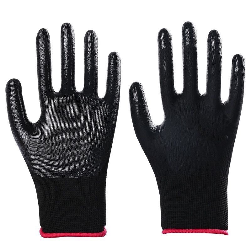 Dingqing gloves for labor protection, work handling, impregnated with adhesive tape, labor gloves, plastic anti-slip rubber-coated gloves, free shipping Specification image