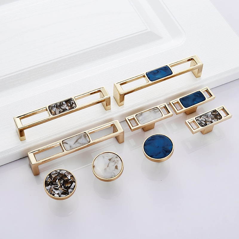 Gold drawer handle wardrobe door handle Modern light luxury cabinet handle drawer handle circular single-hole small handle