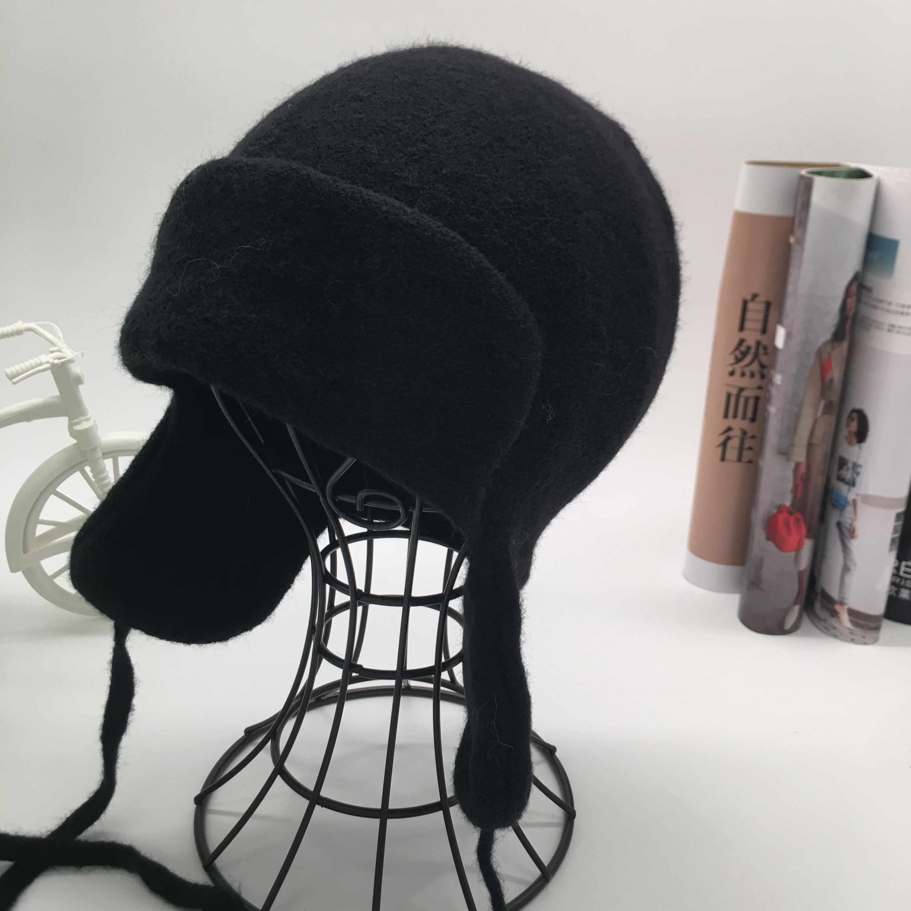 New Korean-style faux mink fur windward hats, women's ski caps for winter warmth and warmth, men's casual and versatile hats details Picture