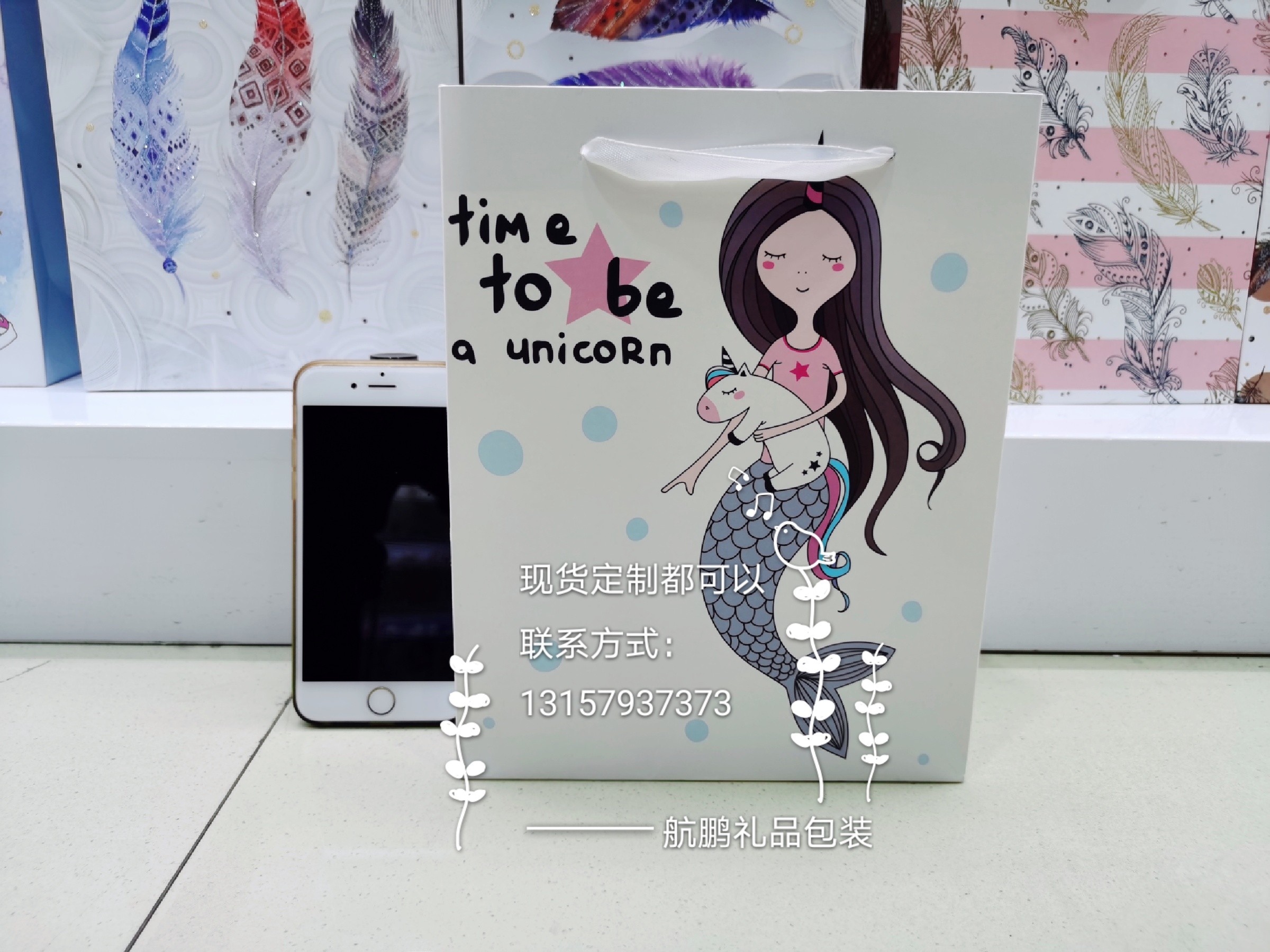 现货新款美人鱼主题派对宝宝生日礼物袋礼品袋美人鱼手礼袋回礼袋详情图2