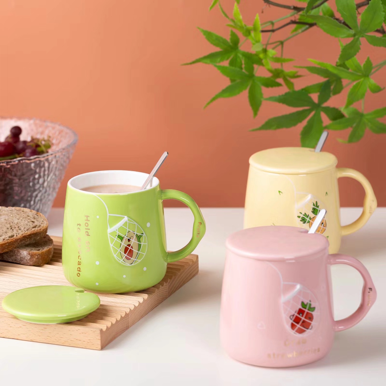 Small fresh fruit ceramic cup thumbnail