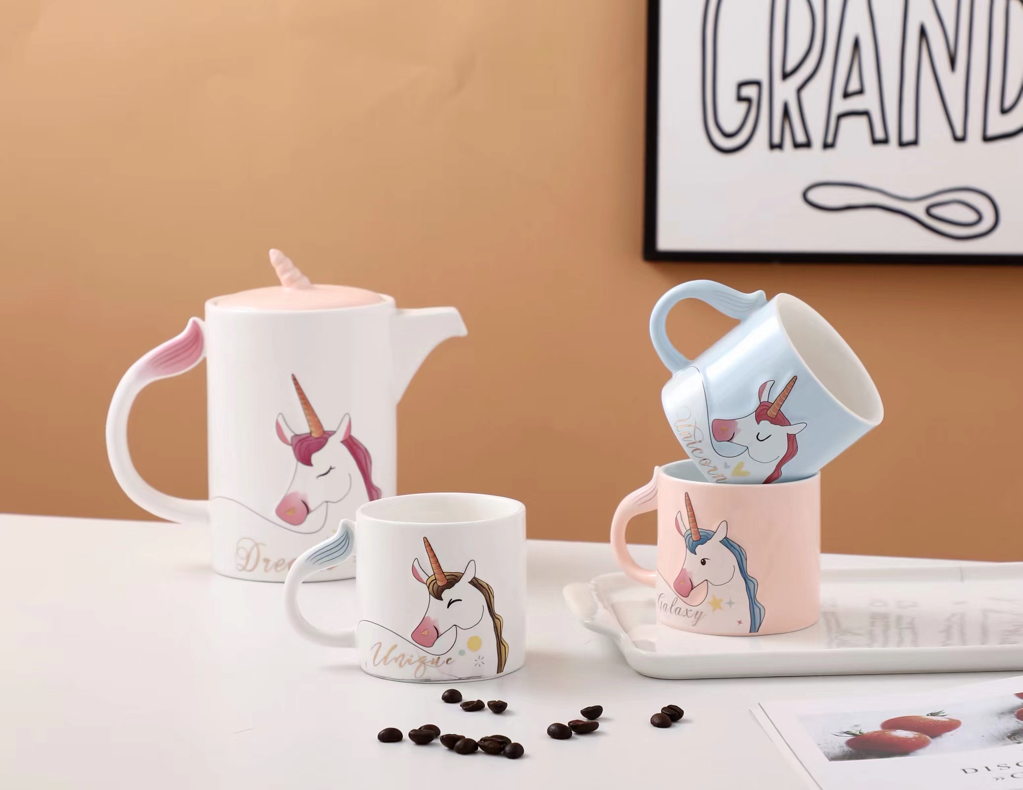 创意独角兽🦄️陶瓷水具详情图4