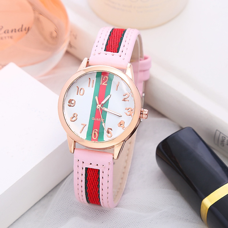 The exquisite leather strap fashion watch is versatile for ladies undefined