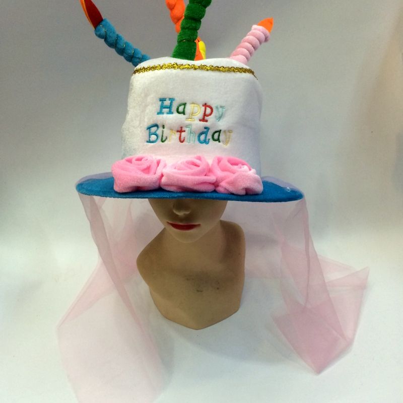 Qianfang Festival wigs, hats for export, 5 candles, birthday cakes, festival hats 3434