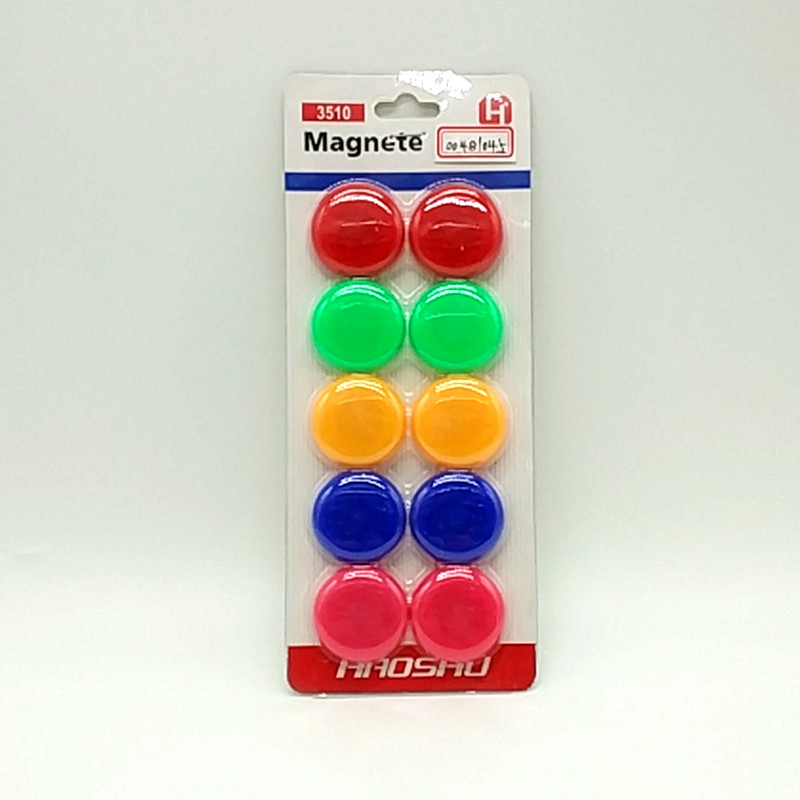 3510办公室教学磁吸 彩色磁扣 磁钉直径4厘米黑色磁铁详情图1