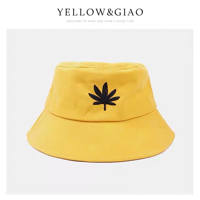 Spring and summer cotton, maple leaf embroidered fisherman's hat for women, a trendy and youthful style for both men and women Item Picture