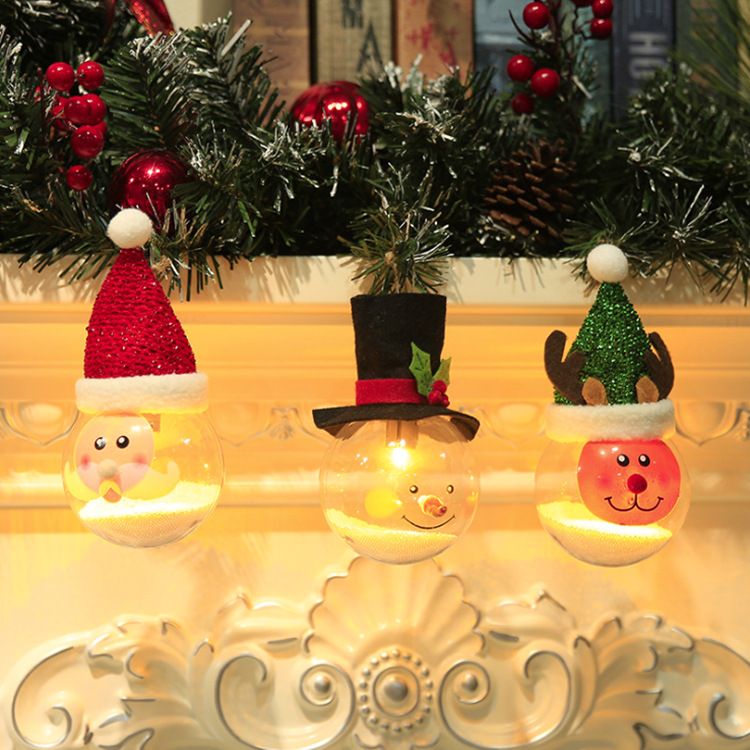 Christmas LED decorated light bulbs new cartoon creative Santa Snowman Christmas tree decorated Christmas ball lights