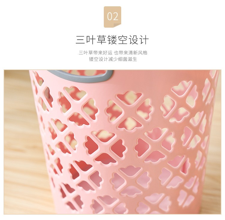 Round, durable, large-capacity household classified trash can detail image 3