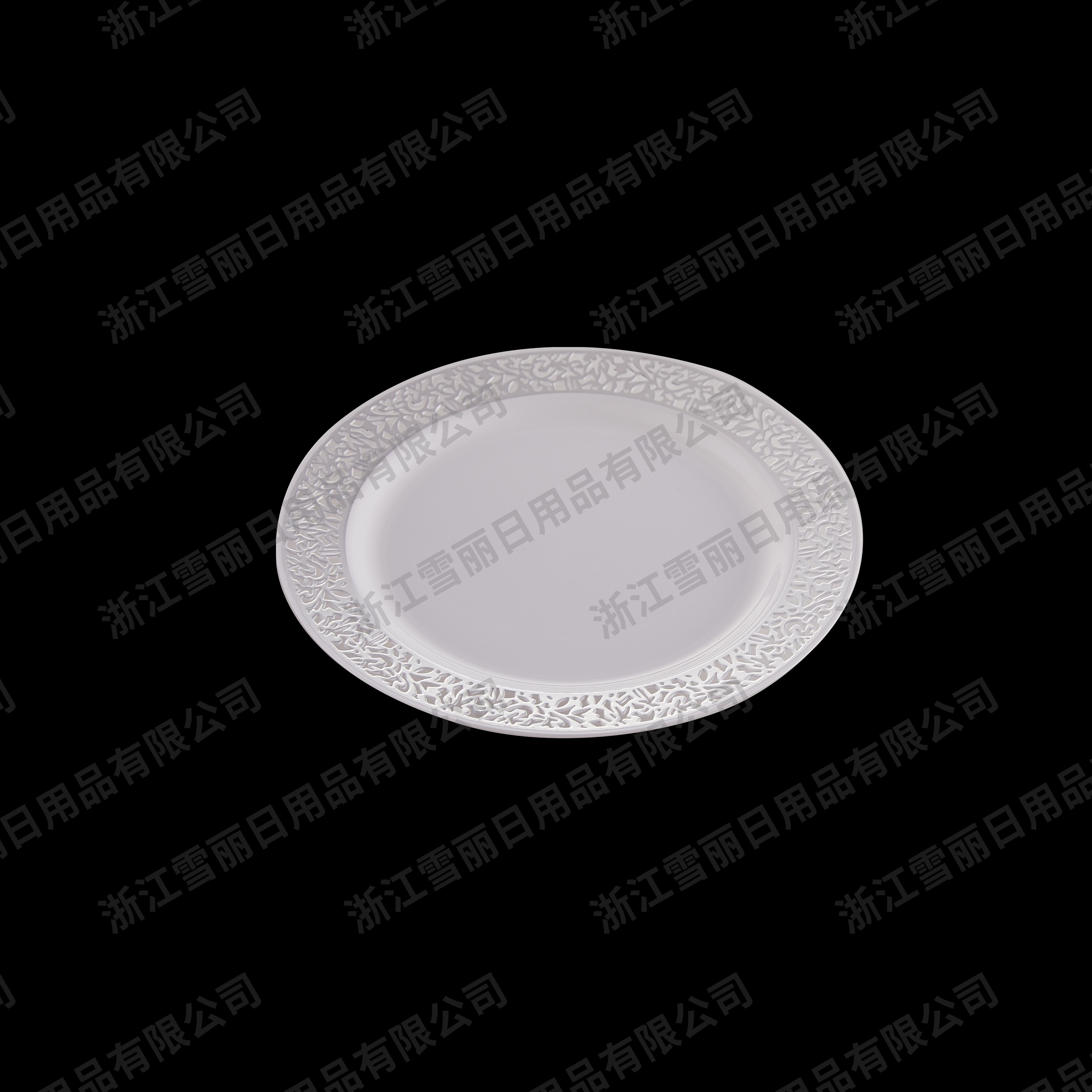 Plastic plate, disposable plastic plate, PS plate, 9 inch plastic plate, birthday supplies plate, birthday party plate imitation ceramic plastic plate hollow out thumbnail